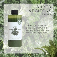 Sữa rửa mặt sủi bọt thải độc chiết xuất rau củ Byvibes Wonder Bath Super Vegitoks Cleanser 300ml - Xanh