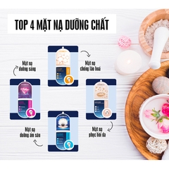 COMBO 4 Mặt Nạ Chăm Sóc Da Toàn Diện Foodaholic Essential Mask [23g x 4] - COLLAGEN, BIRD'S NEST, BLACK PEARL, DIAMOND