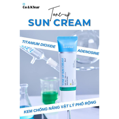 Kem Chống Nắng Co&Klear Tone Up 3IN1, Kem Chống Nắng Phổ Rộng SPF 50+ PA++++, Kem Chống Nắng Nâng Tone 50g