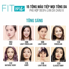 Kem Nền Mịn Nhẹ Kiềm Dầu Fit Me Maybelline New York Matte Poreless Foundation 30ml