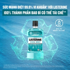 Nước Súc Miệng Listerine Cool Mint Mouthwash Cho Hơi Thở Thơm Mát 250ml/750ml