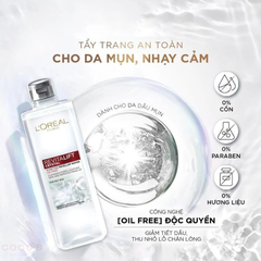 Nước Tẩy Trang L'Oréal Paris Revitalift Crystal Purifying Micellar Water Làm Sạch Sâu Cho Da Dầu