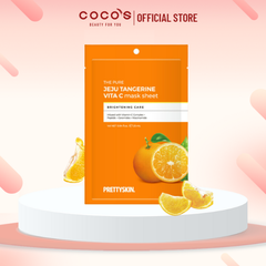 Mặt Nạ Pretty Skin The Pure Jeju Tangerine VITA C Mask Sheet, Mặt Nạ Dưỡng Trắng Da, Mặt Nạ Vitamin C 25ml