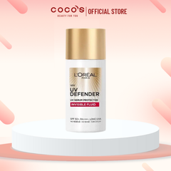 Kem Chống Nắng L'Oreal Paris X20 UV Defender Serum Invisible Fluid, Kem Chống Nắng Thoáng Da Mỏng Nhẹ SPF+ 50++++ 50ml