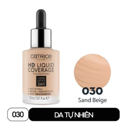 Kem Nền Catrice HD Liquid Coverage Foundation 24H Che Phủ Tự Nhiên Tạo Độ Mịn Màng Cho Da 30ml