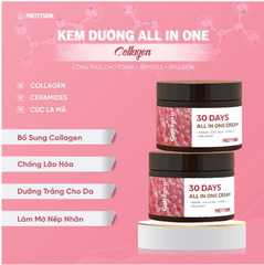 Kem Dưỡng Pretty Skin Collagen 30 Days All In One Cream - Kem Dưỡng Cấp Ẩm, Phục Hồi Da