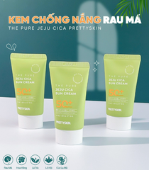 KEM CHỐNG NẮNG RAU MÁ THE PURE JEJU CICA SUN CREAM PRETTYSKIN