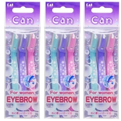 Set 3 dao cạo lông mày CAN KAI Nhật Bản CBM 3P Túi Màu Tím
