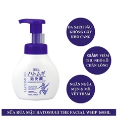 Sữa Rửa Mặt Hatomugi Tạo Bọt Hỗ Trợ Dưỡng Ẩm, Sáng Da 160ml Moisturizing & Facial Washing - The Facial Whip