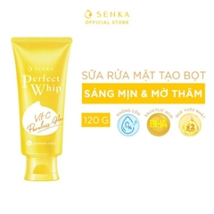 Sữa Rửa Mặt Senka Perfect Whip Vitc Dưỡng Sáng Mờ Thâm 100g (Vàng)
