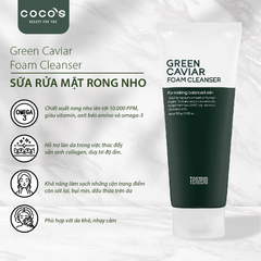 Sữa Rửa Mặt Chiết Xuất Rong Nho Tenzero Green Caviar Foam Cleanser Thu Nhỏ Lỗ Chân Lông 180g