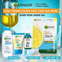 Tinh Chất Garnier Bright Complete Anti-Acnes Booster, Serum Giảm Mụn Mờ Thâm Cho Da Dầu, Mụn 30ml