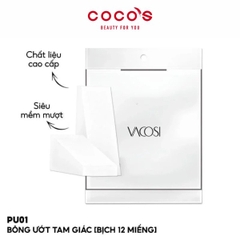 Bông Phấn Ướt Tam Giác Vacosi Pro Wedge Pro Sponge Pro (Bịch 12 Miếng) - PU01