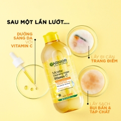 Nước tẩy trang Garnier Micellar Water Vitamin C, Nước tẩy trang dưỡng sáng da  400ml