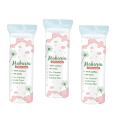 Combo 3 Bông tẩy trang Habaria Cotton Pads Túi Tròn
