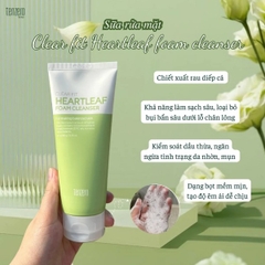 Sữa Rửa Mặt Chiết Xuất Rau Diếp Cá Tenzero Clear Fit Heartleaf Foam Cleanser Dành Cho Da Mụn 180g