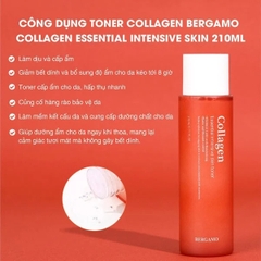 Toner Bergamo Collagen Essential Intensive Toner Cấp Ẩm, Dưỡng Da 210ml - ĐỎ