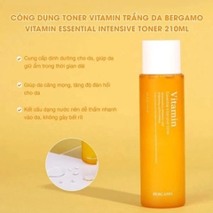Toner Bergamo Vitamin Essential Intensive Toner Cấp Ẩm, Dưỡng Da 210ml - VÀNG