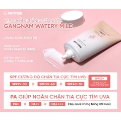 Kem Chống Nắng Gangnam Watery Mild Kem Chống Nắng Phổ Rộng Nâng Tone Cấp Nước Cho Da Khô SPF 50+ PA++++ 50ml
