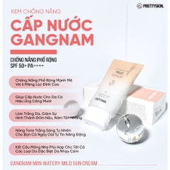 Kem Chống Nắng Gangnam Watery Mild Kem Chống Nắng Phổ Rộng Nâng Tone Cấp Nước Cho Da Khô SPF 50+ PA++++ 50ml