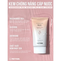 Kem Chống Nắng Gangnam Watery Mild Kem Chống Nắng Phổ Rộng Nâng Tone Cấp Nước Cho Da Khô SPF 50+ PA++++ 50ml