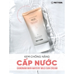 Kem Chống Nắng Gangnam Watery Mild Kem Chống Nắng Phổ Rộng Nâng Tone Cấp Nước Cho Da Khô SPF 50+ PA++++ 50ml