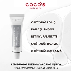 Kem Dưỡng DrCeutics Basic Vitamin A Cream 150.000 IU Kem Dưỡng Trẻ Hóa và Căng Mịn Da 35g
