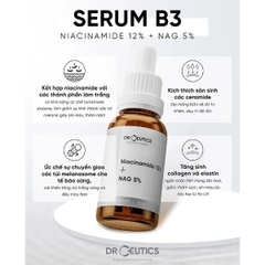 Serum DrCeutics Niacinamide 12%+ NAG 5% Serum Làm Sáng Da, Giảm Thâm Mụn, Kiềm Dầu 30g/100g