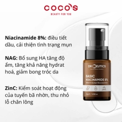 Serum DrCeutics Basic Niacinamide 8% Serum Giảm Thâm, Sáng Da & Kiềm Dầu 30g/100g