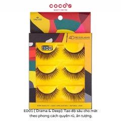 Lông Mi Giả Vacosi 4D Pro Eyelash, Lông Mi Giả Xếp Lớp Đa Tầng, Lông Mi Giả Tự Nhiên - EQ01- ED01- EV01 (3 Đôi)
