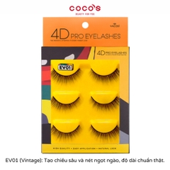 Lông Mi Giả Vacosi 4D Pro Eyelash, Lông Mi Giả Xếp Lớp Đa Tầng, Lông Mi Giả Tự Nhiên - EQ01- ED01- EV01 (3 Đôi)