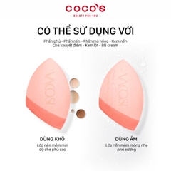 Bông Phấn Vacosi Pro-Crafted Makeup Blender Vát Xéo Phủ Silicone PH06