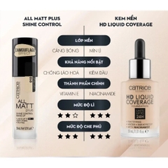 Kem Nền Catrice 18H All Matt Plus Shine Control Make Up Bền Màu Độ Che Phủ Cao 30ml