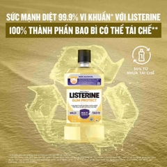 Nước Súc Miệng Listerine Gum Protect Zero Alcohol Mouthwash Cho Nướu Chắc Khỏe Không Cay 250ml/750ml