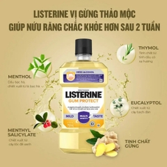 Nước Súc Miệng Listerine Gum Protect Zero Alcohol Mouthwash Cho Nướu Chắc Khỏe Không Cay 250ml/750ml
