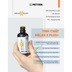 Tinh Chất Dưỡng Trắng Mờ Thâm Nám Prettyskin Melas X Plus Vitamin C 20% Arbutin 4% 30ml