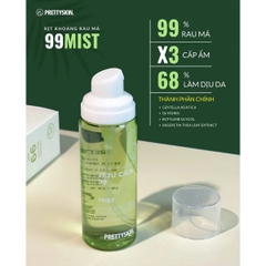 Xịt Khoáng Pretty Skin The Pure Jeju Cica 99 Mist, Xịt Khoáng Rau Má, Xịt Khoáng Làm Dịu Da 100ml