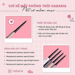 Chì Kẻ Mắt Habaria Waterproof Eyeliner Pencil, Chì Kẻ Mắt Sáp, Chì Kẻ Mắt Mềm Mịn, Lâu Trôi 0.2 gam