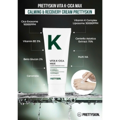 Kem Dưỡng Pretty Skin Vita K-Cica Max Calming & Recovery Cream, Kem Dưỡng Giảm Mụn, Kem Dưỡng Phục Hồi 60ml