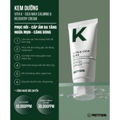 Kem Dưỡng Pretty Skin Vita K-Cica Max Calming & Recovery Cream, Kem Dưỡng Giảm Mụn, Kem Dưỡng Phục Hồi 60ml