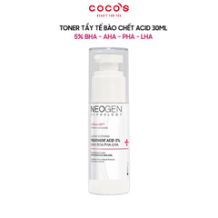 Toner Neogen Dermalogy Treatment Acid 5% AHA - BHA - PHA - LHA Tẩy Tế Bào Chết, Dưỡng Sáng, Giảm Mụn 150ml