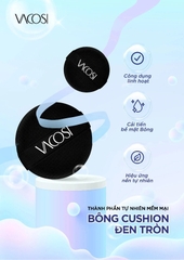 Bông Cushion Đen Tròn Vacosi PU06-01