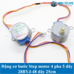 Động cơ bước Stepper motor 4 pha 5 dây 28BYJ-48 5V 12V dây 25cm