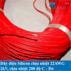 Dây điện Silicon chịu nhiệt siêu mềm 22AWG nhiều màu 1 mét