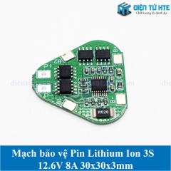 Mạch bảo vệ Pin 3S 12.6V dòng tải 8A 30x30x3mm