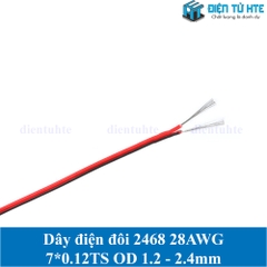 Dây điện đôi Đen đỏ 2468 28AWG 7*0.12TS OD 1.2 - 2.4mm