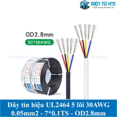 Dây tín hiệu 5 lõi 2464 30AWG  7*0.10TS vỏ PVC 80 độ OD 2.8mm