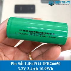 Pin Lithium Sắt LiFePO4 IFR26650 3.2V 3.4Ah 10.9Wh