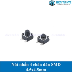 Nút nhấn 4 chân dán SMD tiếp điểm đồng 4.5x4.5x6.0 mm