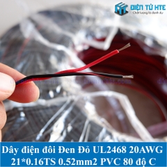 Dây điện đôi đỏ đen 2468 20AWG 21/0.16TS 0.52mm2 vỏ PVC 80 độ C